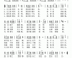 月下对口简谱-卓依婷演唱