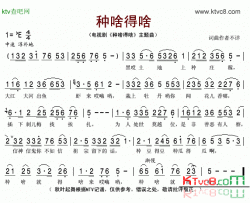 种啥得啥同名电视剧片头曲简谱