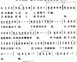 万里长城永不倒《霍元甲》主题歌简谱