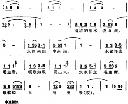 水家怀念毛主席简谱-曾宪瑞词/南丹水族民歌朱克坚编曲曲