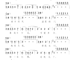 南方的风简谱-黄琏演唱-颂今/颂今词曲