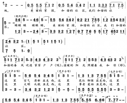 和谐社区亚克西领唱合唱简谱