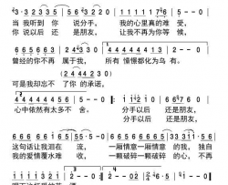 分手以后还是朋友简谱-无演唱-千山万水/林哲峰词曲