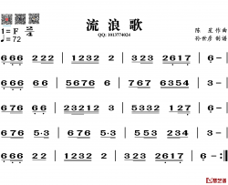 流浪歌简谱-葫芦丝旋律谱