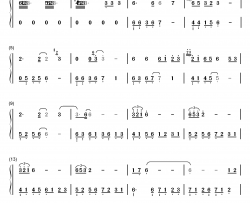 花黄瘦钢琴简谱-数字双手-Tina（Pure Morning乐团）