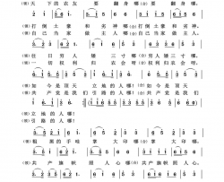 农友歌音乐舞蹈史诗《东方红》选曲简谱