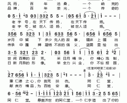 百年同仁堂简谱-晓城、陆建词/侯军曲雷佳-