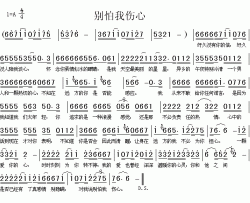 别怕我伤心简谱-张信哲演唱