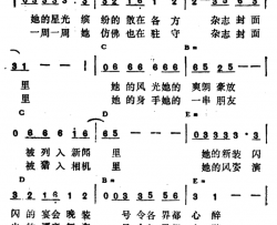 封面女郎简谱-梅艳芳演唱