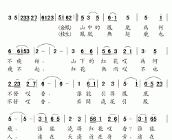 山中的凤凰为何不飞翔简谱-电影《凤凰之歌》插曲