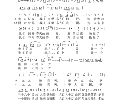 九九中国艳阳天简谱-陈思思演唱-陈道斌/颂今词曲