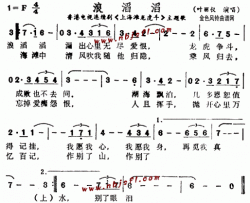 浪滔滔《上海滩龙虎斗》主题歌、粤语--叶丽仪简谱