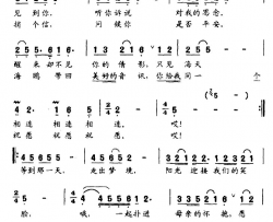 海梦电视剧《施朗大将军》主题歌简谱