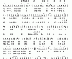 心中的扎恩达勒简谱-醉美演唱-靳秀杰/杜长江词曲