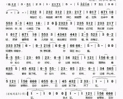 你如今好吗简谱(歌词)-许飞演唱-桃李醉春风记谱