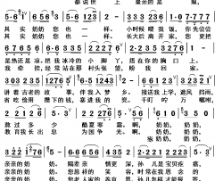 奶奶高清简谱-王妮娜演唱-浩泉/浩泉词曲
