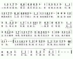 不能没有你简谱(歌词)-高晓通桃子演唱-张英记谱整理