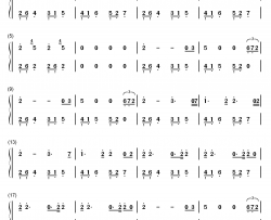 梯田钢琴简谱-数字双手-周杰伦