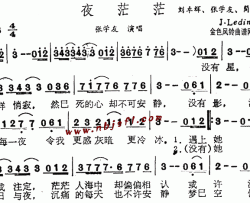 夜茫茫粤语简谱-张学友演唱