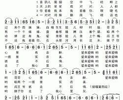 硷畔上过来个四妹妹简谱-马宝信词/马宝信曲