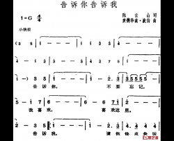 邓丽君演唱金曲：告诉你告诉我简谱-陈云山词/爱德华兹·波伯曲