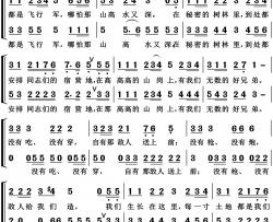 游击队之歌高清正版简谱
