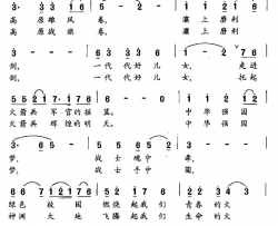砺剑之歌电视专题片《灞上砺剑》主题歌简谱