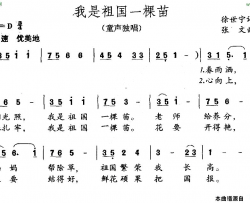 我是祖国一棵苗简谱