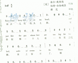 RaindropsKeepFallingOnMyHead简谱