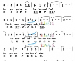 月光女神别名：《斯卡博罗市场》美国影片《毕业生》插曲简谱