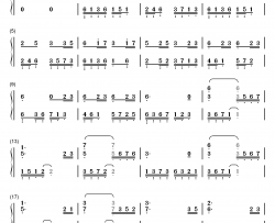 障月钢琴简谱-数字双手-满汉全席