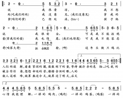 我不想说我是鸡简谱(歌词)-K娃演唱-谱友苍二君上传