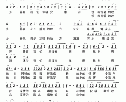 故乡简谱-苏日娜演唱-南美/胡格吉乐图词曲