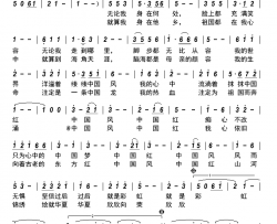 中国风，中国红简谱-张烨演唱-戴靓/高吉魁词曲