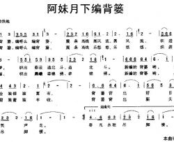 阿妹月下编背篓简谱