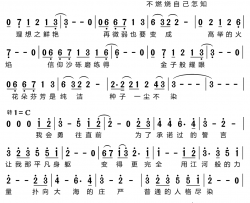 燃烧的信念简谱-韩磊演唱-梁芒/杨飞词曲