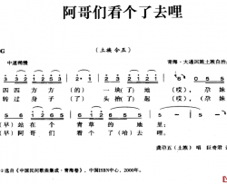 阿哥们看个了去哩简谱-