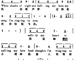 [奥]天鹅之歌Serenade汉英文对照简谱
