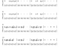 传奇钢琴简谱-数字双手-王菲