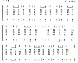 为了自由希腊游击队歌曲、合唱简谱