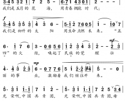 中国共产主义青年团团歌简谱(歌词)-小弩曲谱