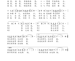 八一军旗升起的地方简谱-吴书浔演唱-陈传湘、陈筱梅/吴书浔词曲