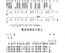 想亲亲想在心眼上简谱-山西河曲民歌、苏琴改编版