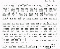 我也不想这样简谱-王菲演唱-林夕/Alex San词曲