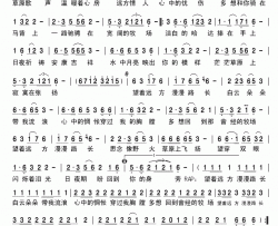 曾经的牧场简谱-陈浩演唱
