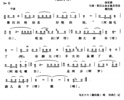 撒拉的艳姑是好艳姑简谱-马五十六演唱-甘肃民歌词曲