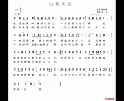 山东大汉简谱-张鸿声词 王立曲