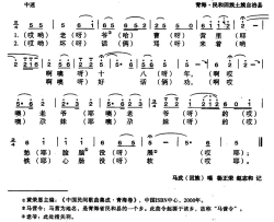 尕妹的铁心没软简谱-马武演唱-青海民歌词曲