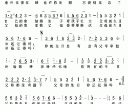 父母的生日你还记得吗简谱(歌词)-刘和刚演唱-Z.E.Z.曲谱