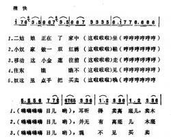 卖高底山西晋中秧歌简谱